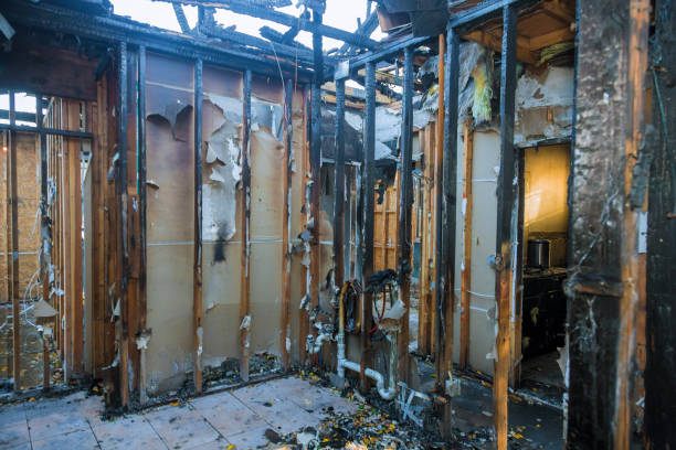 Professional Fire Damage Restoration technician working in Glencoe, MN